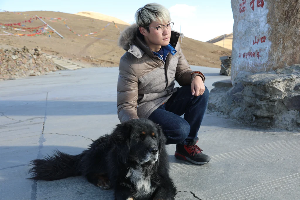 Tibetan Mastiff vs. Wolf: Strengths & Weaknesses 3 Black tibetan mastiff with owner in winter
