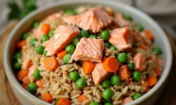 Healthy Salmon Fried Rice for Dogs