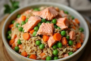 Healthy Salmon Fried Rice for Dogs