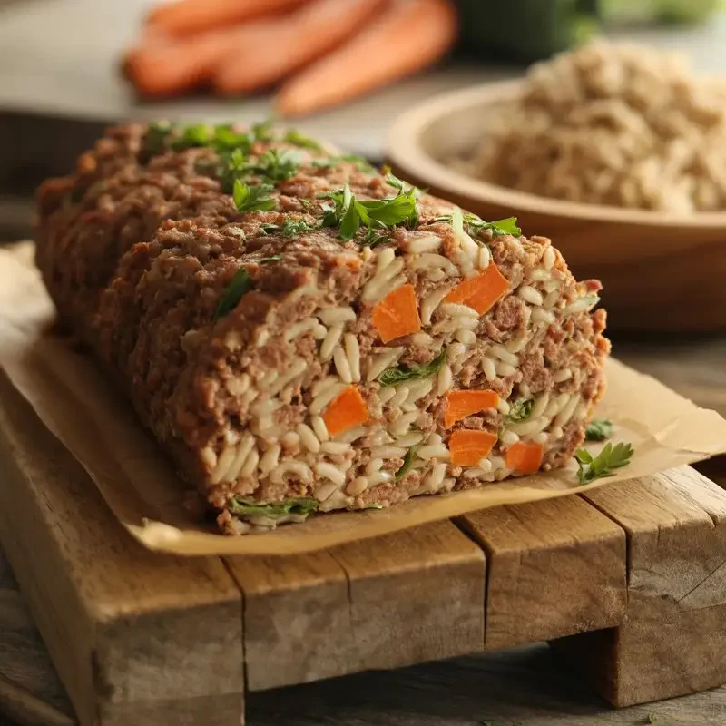 Homemade Mixed Veggie Meatloaf Recipe for Dogs 1 a photograph of a freshly baked dog frie k2BAd iGQ4alB6 17HkT A 3nqbH001SESBRQix5KviMA result edited