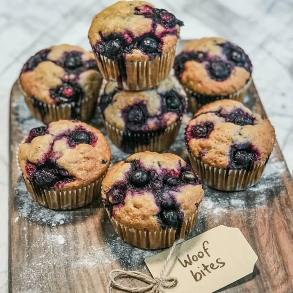 Blueberry Oatmeal Muffins For Dogs 1 a photograph of a stack of six freshly b NZpt97 aQzigQI8BzNazSA kYiDoKwAT0e3K1sVFCFYQQ result