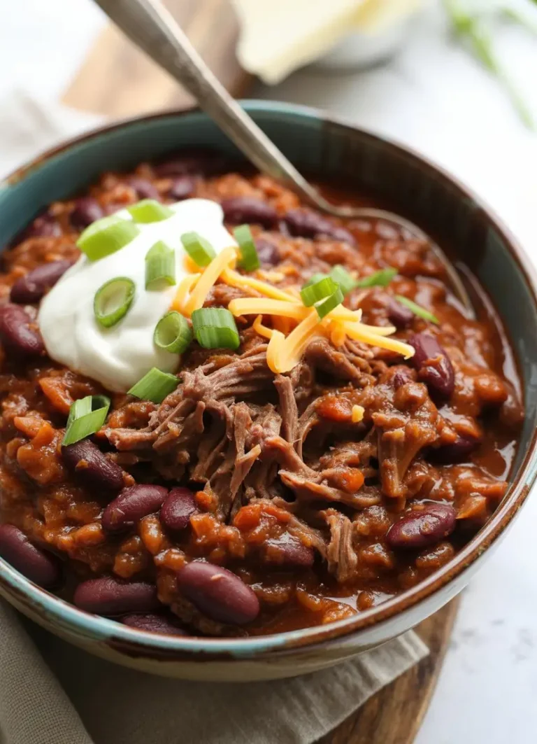 Slow Cooker Shredded Beef Chili