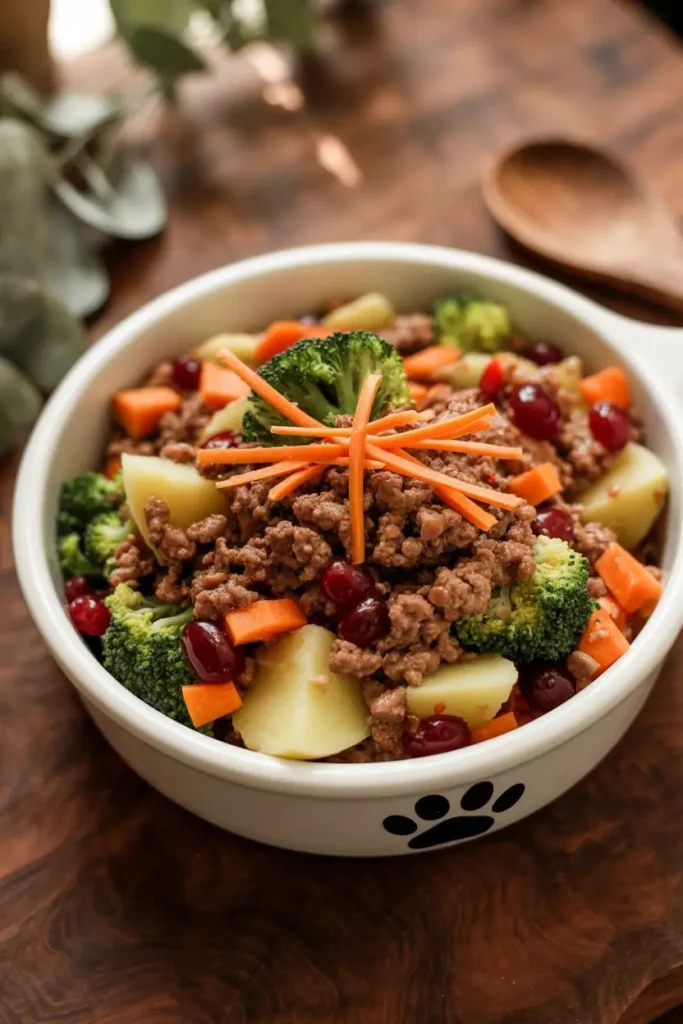 Homemade Ground Beef & Broccoli Dog Food Recipe 1 IMAGE07
