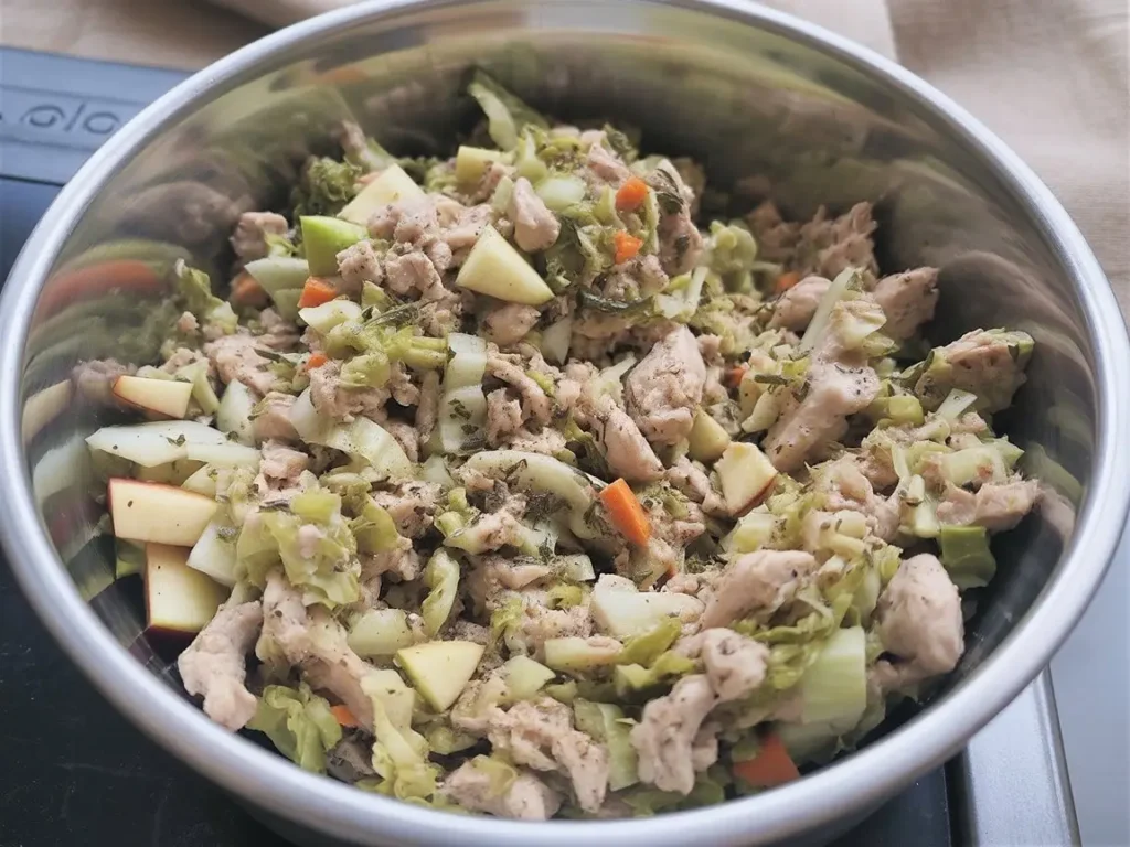 Homemade Chicken and Cabbage Dog Food Recipe 1 a beautifully plated close up image of h 2c5uYa39Q0ap9cj0rgCkMQ wZPXpr jRMel17AJgYEb8Q result