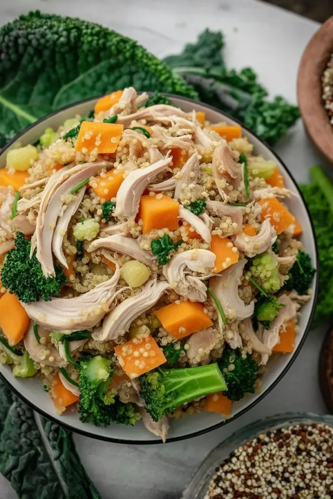Homemade Chicken & Quinoa Dog Food Recipe (Slow Cooker) 1 a highly realistic close up photograph s Az5Ww2hRTrCkTPCCaHYUHw ar8wbNMKQBejiU5m7rR 1w result