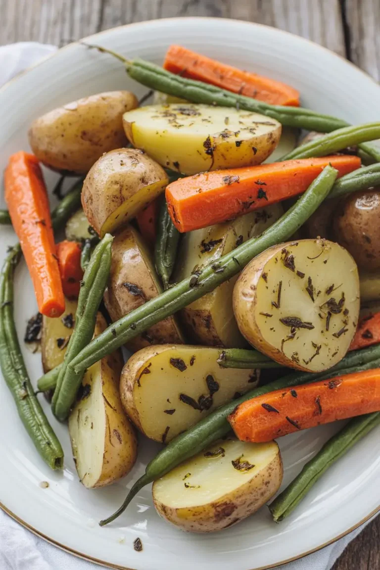 Garlic Herb Roasted Potatoes, Carrots, and Green Beans