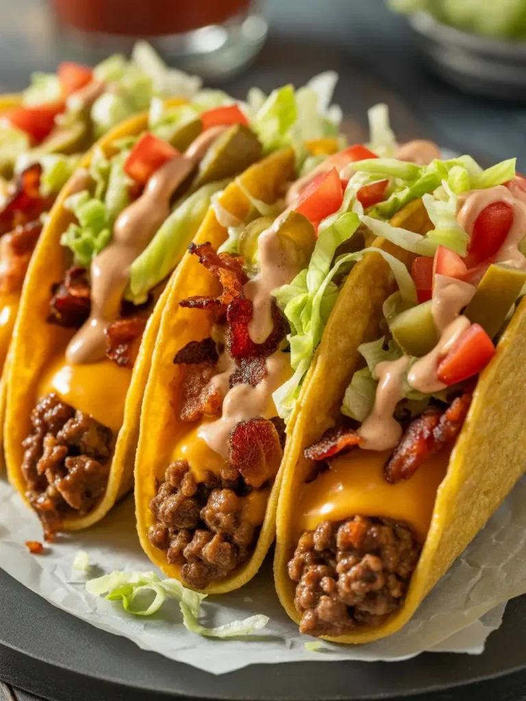 Loaded Bacon Cheeseburger Tacos