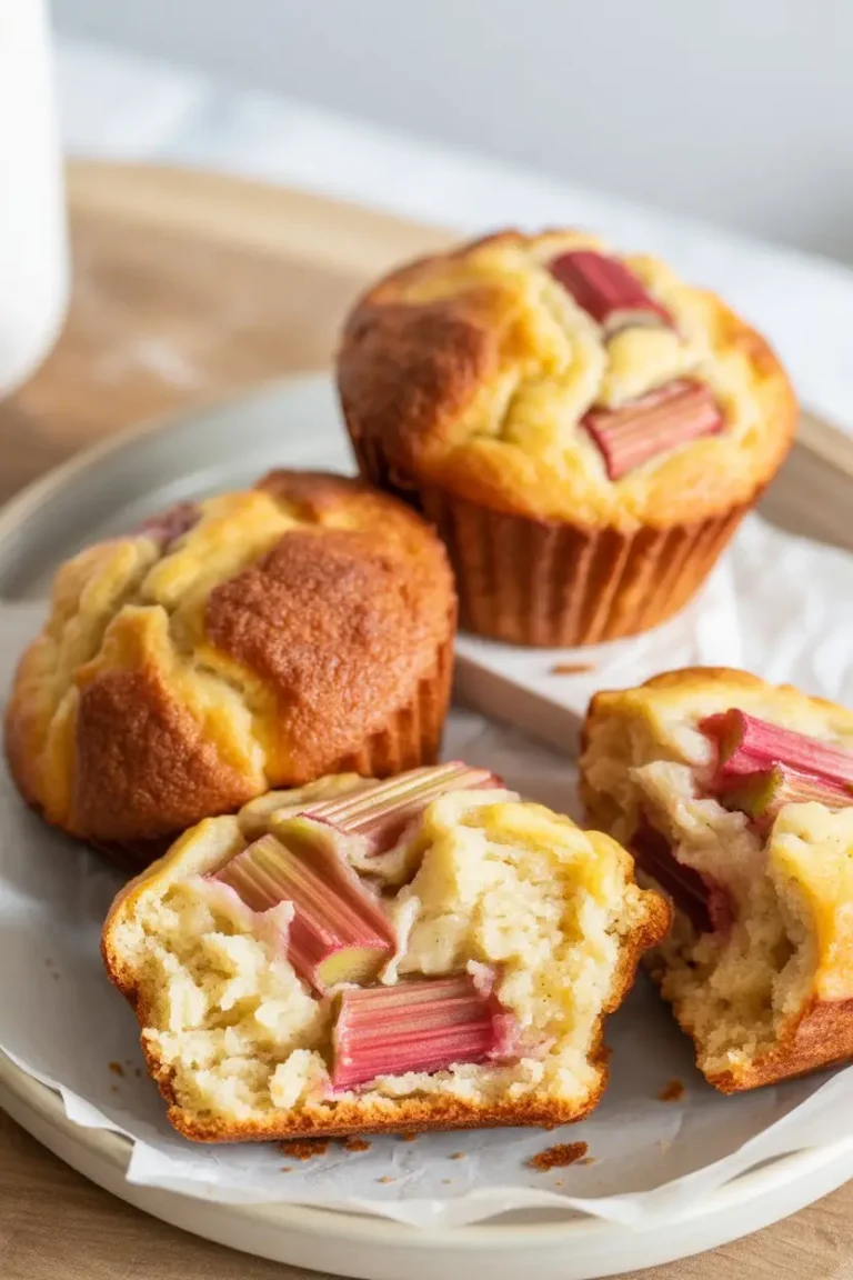 Rhubarb Muffins with Cinnamon Sugar Topping