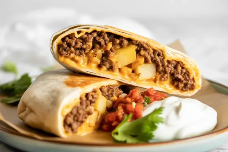 Cheesy Beef Potato Burritos