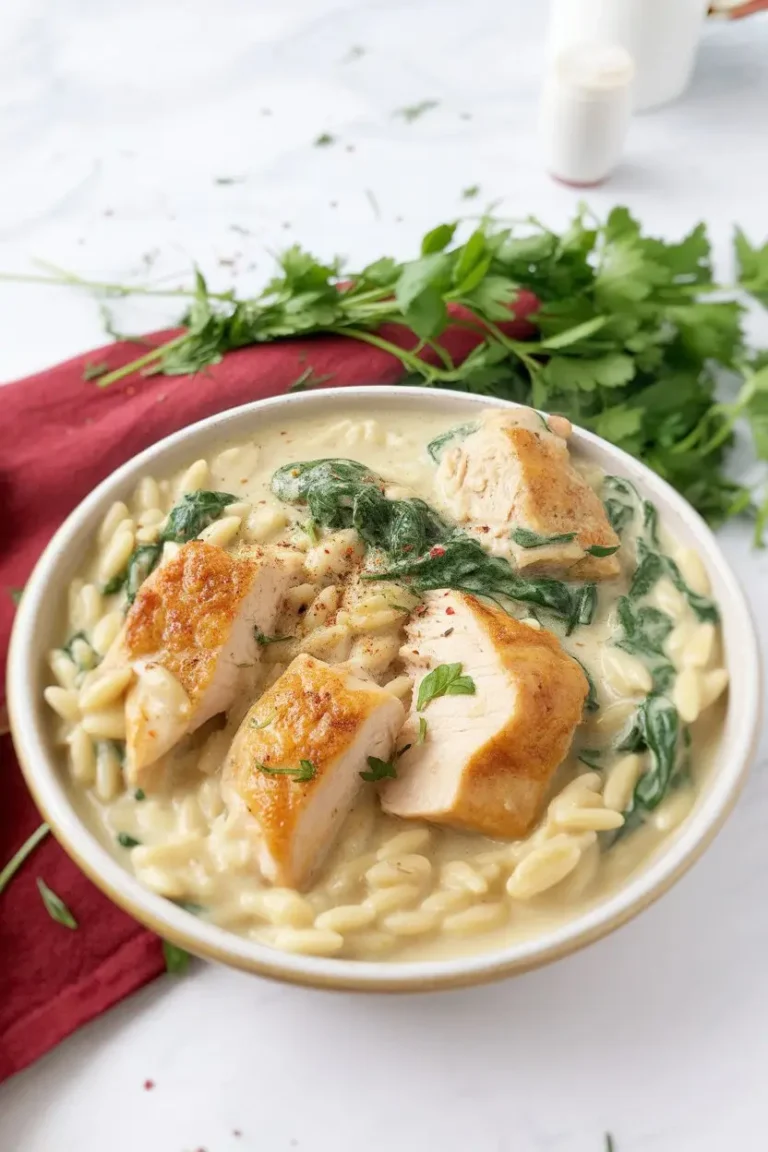 Boursin Orzo Chicken Dish