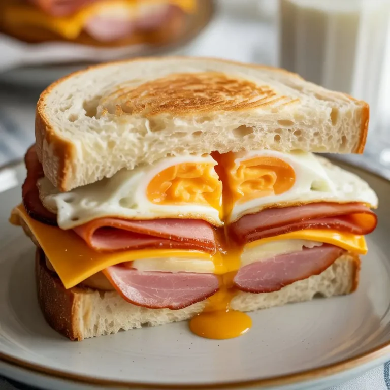 Egg Ham Breakfast Sandwich