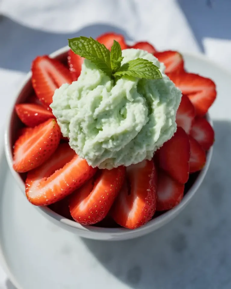 Strawberries with Mint Infused Cream