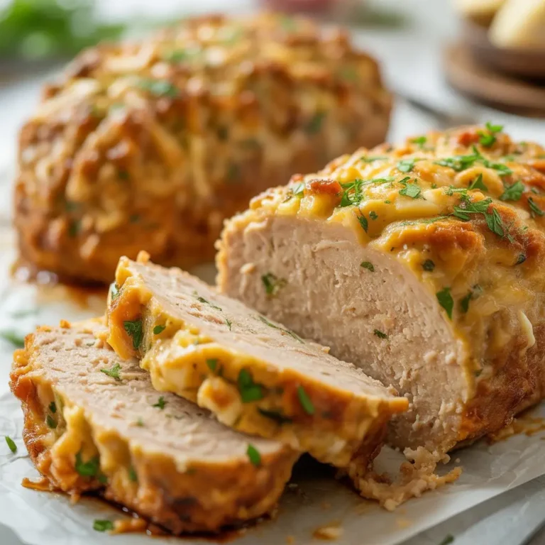 Garlic Parmesan Chicken Meatloaf