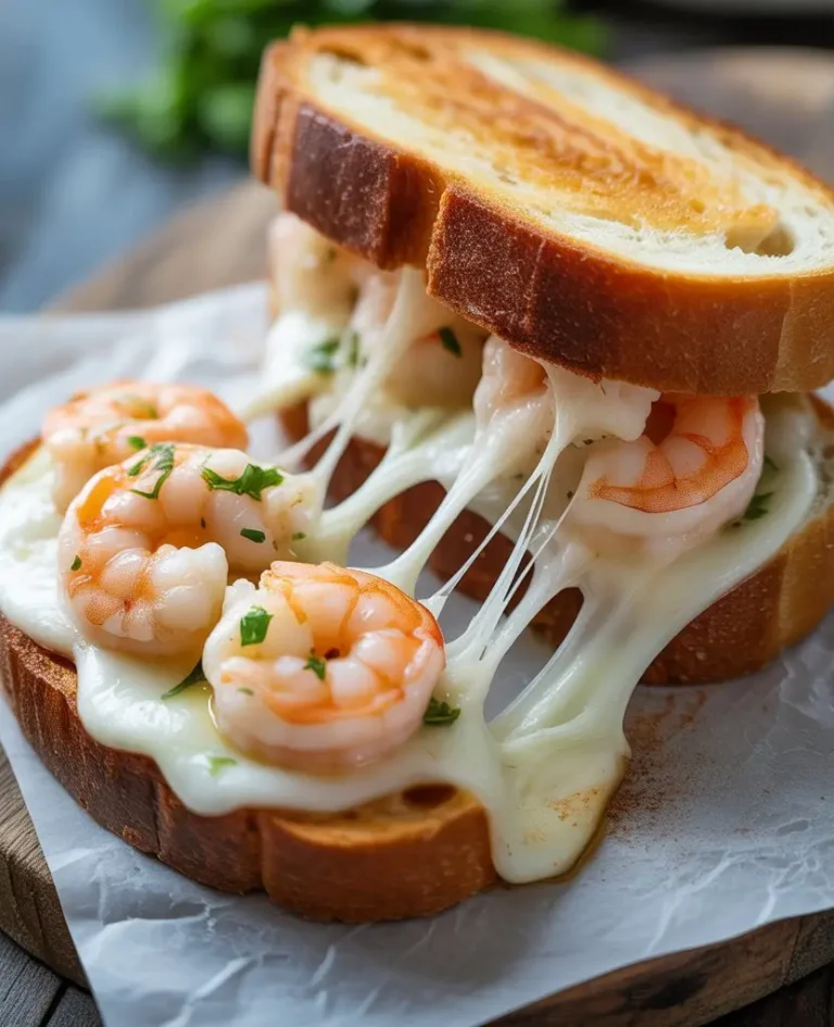 Cheesy Garlic Shrimp Melt