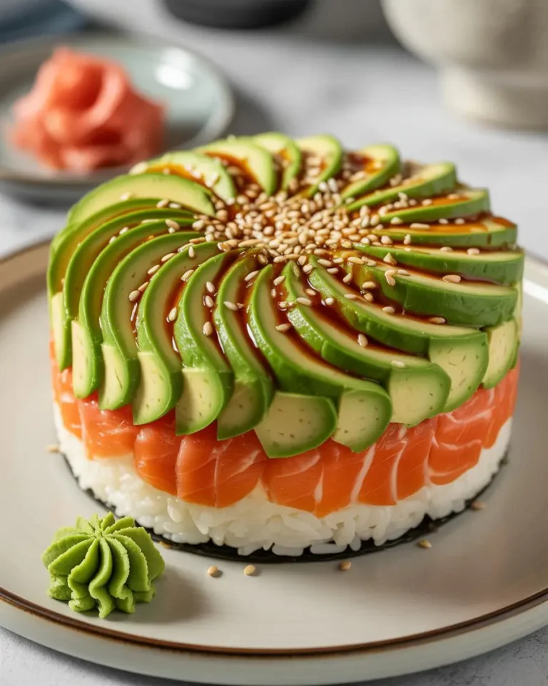 Avocado Layered Sushi Cake