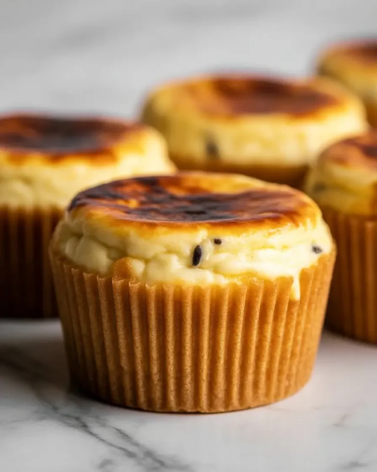 Vanilla Bean Crème Brûlée Cheesecake Cupcakes