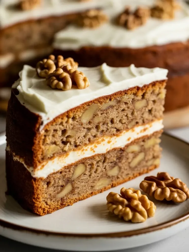 Luscious Banana Walnut Cake