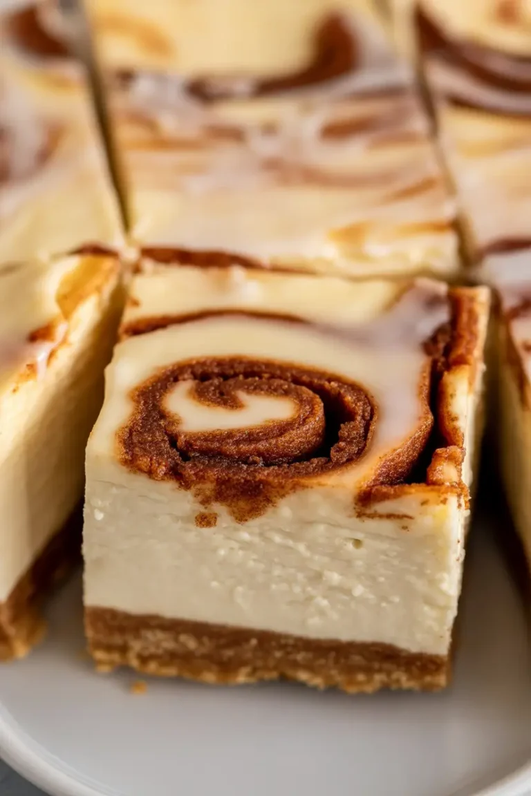 Blender Cinnamon Roll Cheesecake Bars