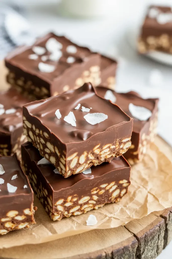 Healthy No-Bake Chocolate Peanut Butter Crunch Bars 1 recipes 2