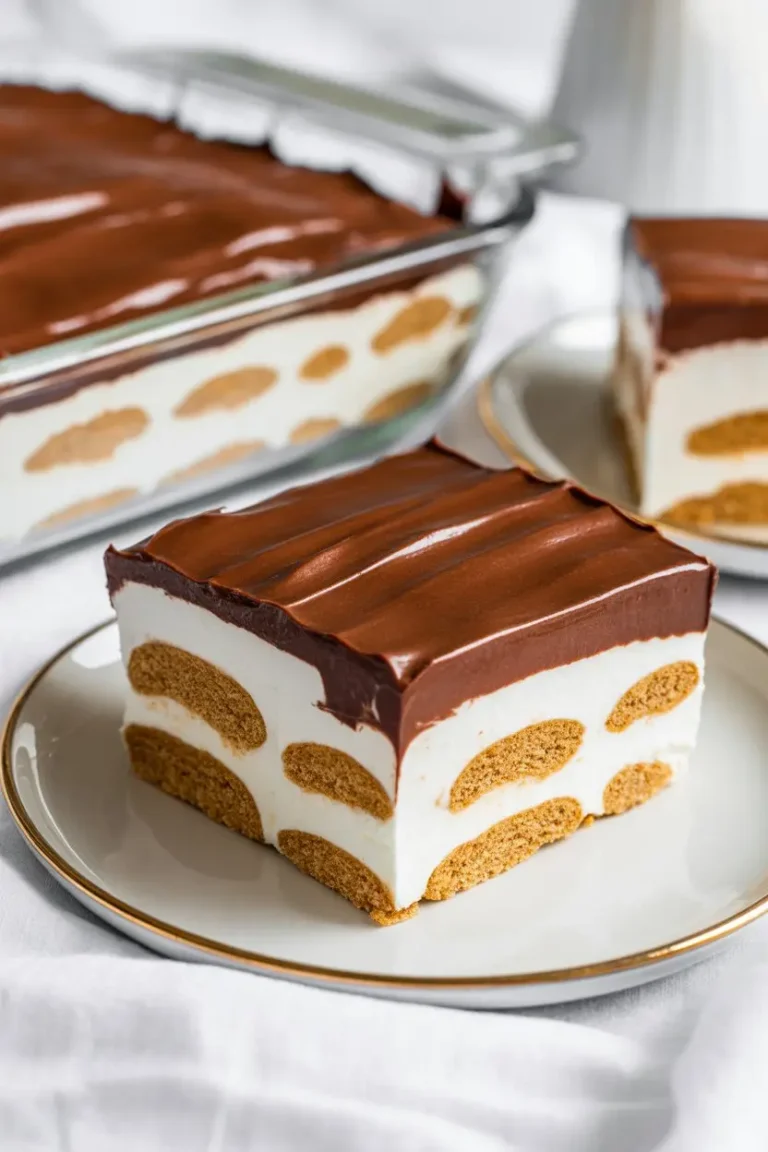 No Bake Chocolate Eclair Cake