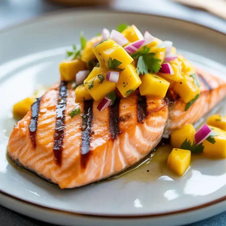 Grilled Salmon Mango Coconut