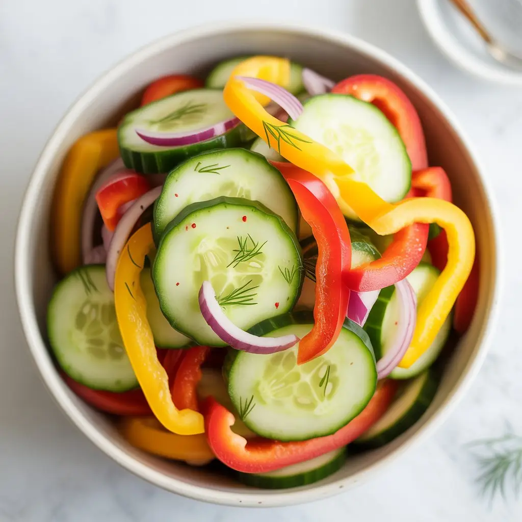 Cucumber Sweet Pepper Salad 1 rememberthedishs 4 1