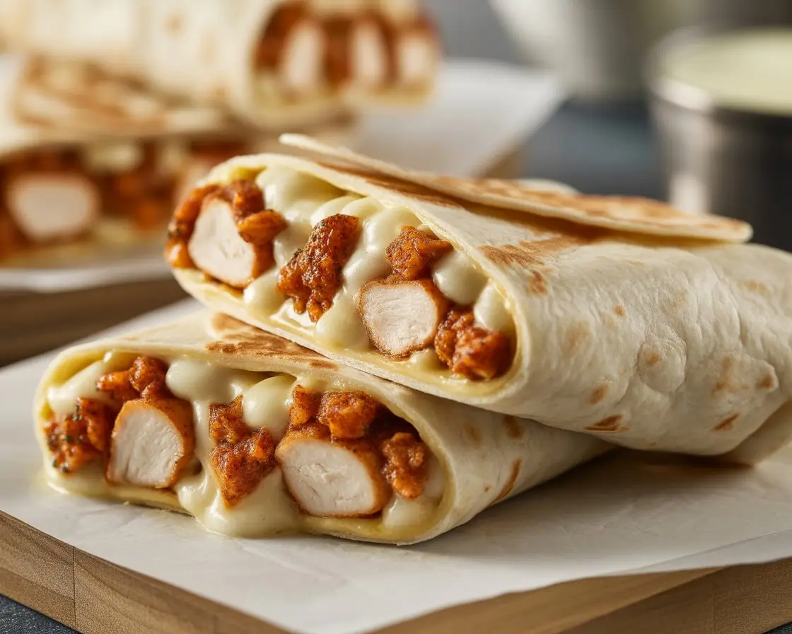 Cheesy Garlic Chicken Wrap 1 Recipe Image