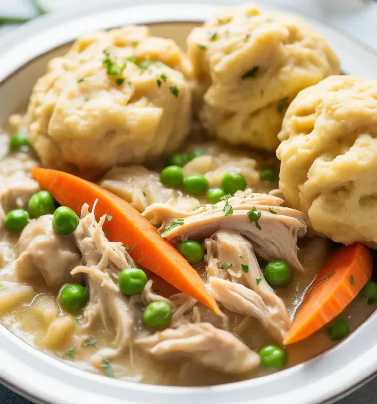 Homemade Chicken and Dumplings with Biscuits