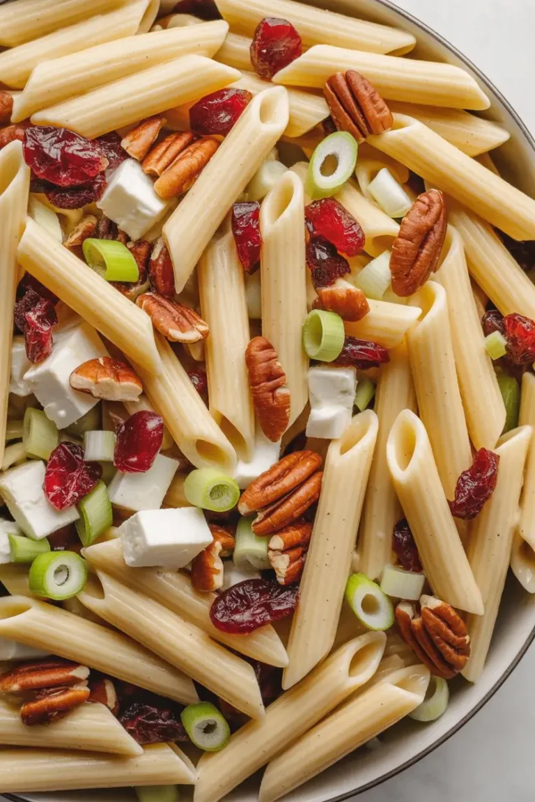 Feta Cranberry Penne Salad with Orange Vinaigrette