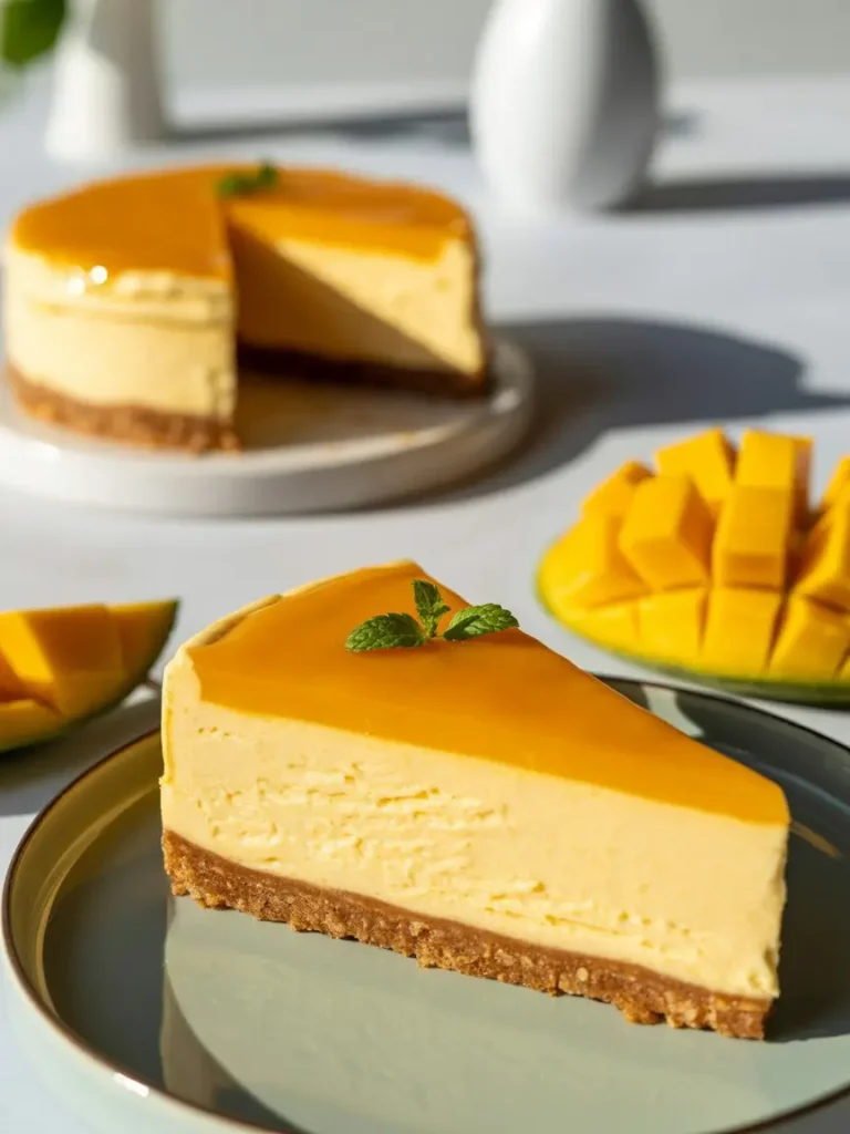 Unbaked Cheese and Mango Cake