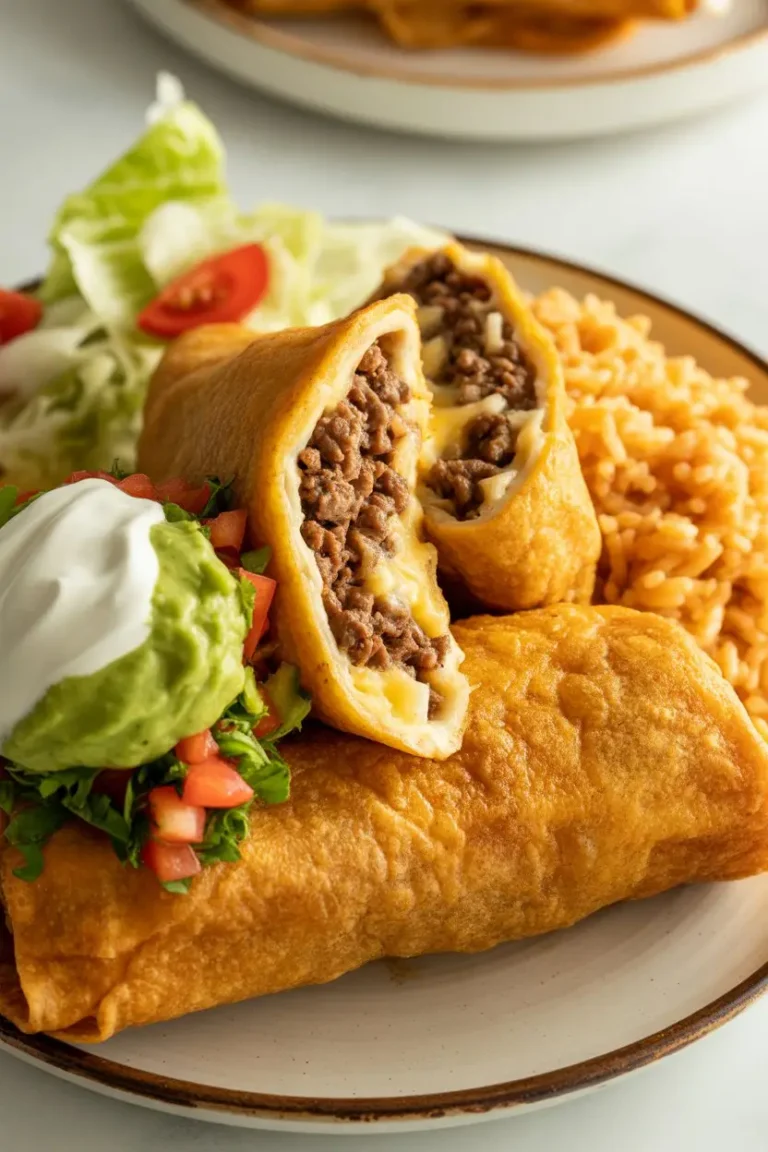 Beef and Cheese Chimichangas