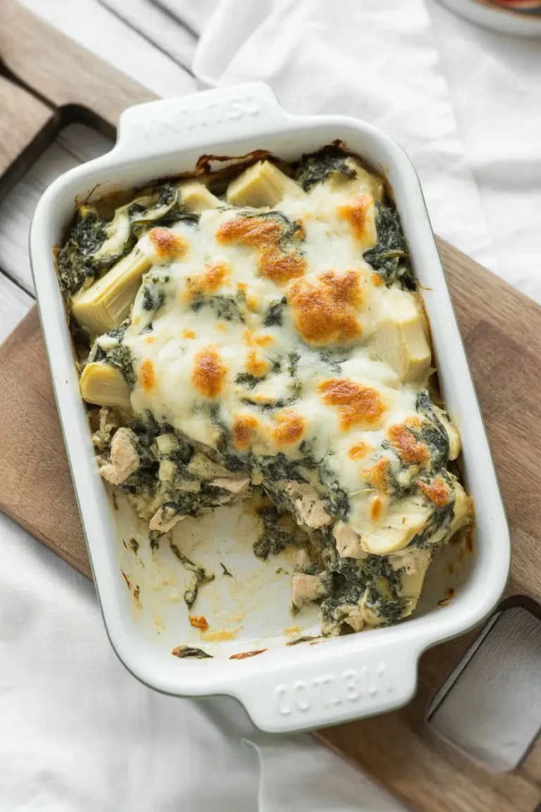 Healthy Spinach Artichoke Chicken Bake