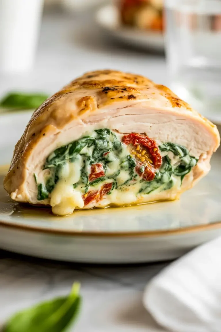Sundried Tomato Spinach and Cheese Stuffed Chicken