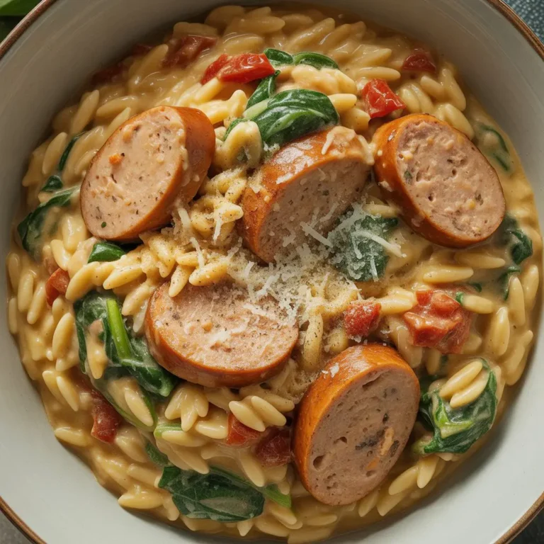 Creamy Chicken Sausage Orzo